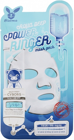 Elizavecca~Интенсивно увлажняющая тканевая маска~Aqua Deep Power Ringer Mask