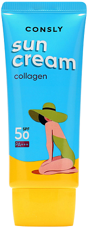 Consly~Солнцезащитный крем с морским коллагеном~Daily Protection Collagen SPF 50+/PA+++