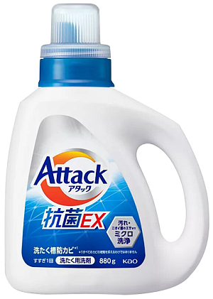 Attack~Концентрированное жидкое средство для стирки тройного действия для белого и цветного белья